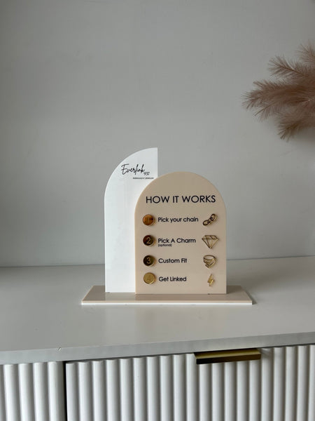 Semi + Arched How it Works Sign + Logo (Permanent Jewelry) – Luxe Decor ...