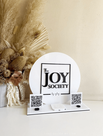 3 in 1 Logo, QR’s and Square Stand Business Sign - Luxe Decor by Lisa