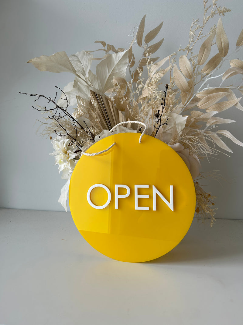 Circle Open/Closed Sign - Double Sided