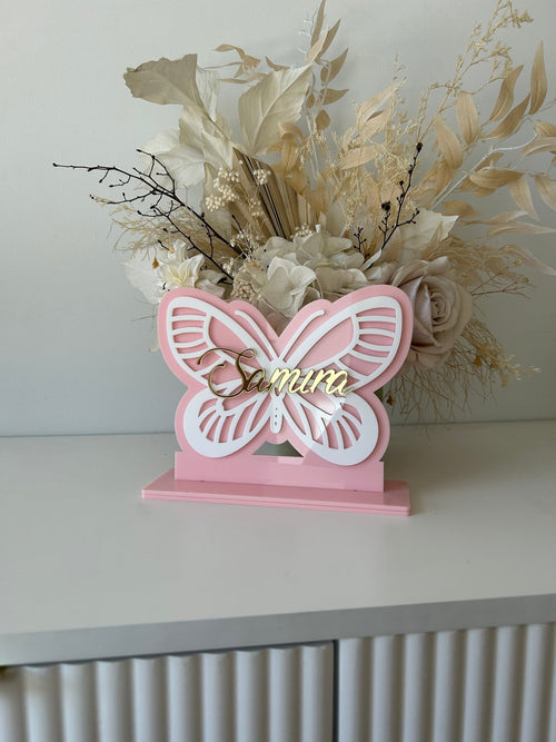 3D Butterfly Name Plaque - Freestanding - Luxe Decor by Lisa