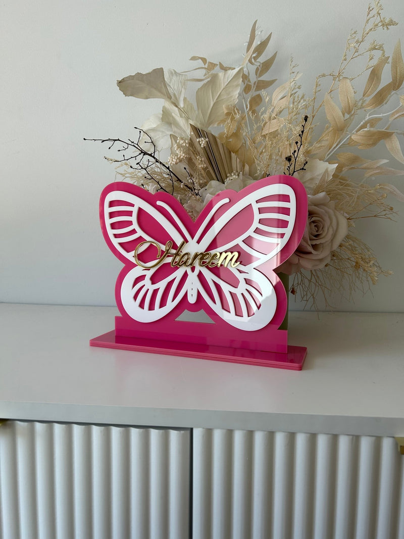 3D Butterfly Name Plaque - Freestanding - Luxe Decor by Lisa