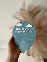 3D Clouds + Stars Birth Announcement Plaque - Balloon - Luxe Decor by Lisa