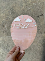 3D Clouds + Stars Birth Announcement Plaque - Balloon - Luxe Decor by Lisa