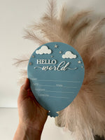 3D Clouds + Stars Birth Announcement Plaque - Balloon - Luxe Decor by Lisa