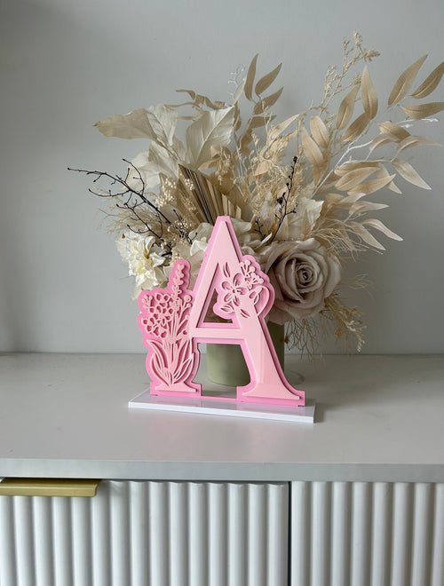 3D Floral Freestanding Letter - Luxe Decor by Lisa