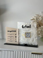 Double Angled - Logo, QR, Card Holder + Info