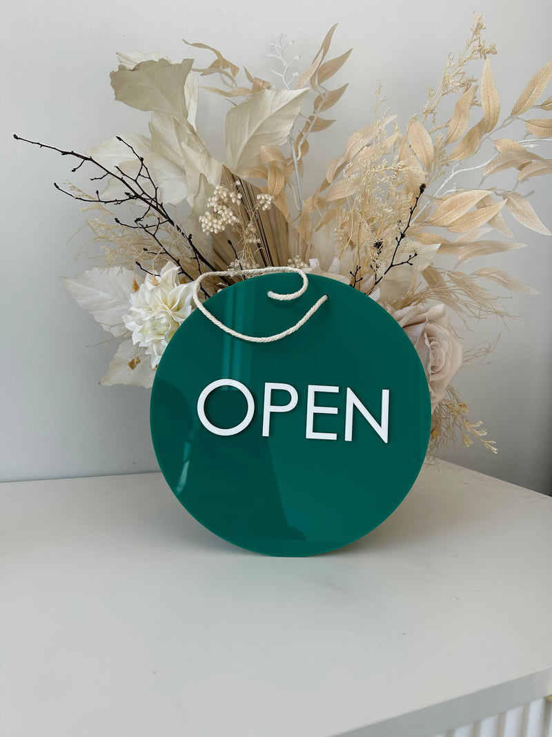 Circle Open/Closed Sign - Double Sided