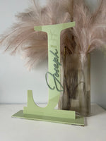 Acrylic Initial With Cursive Name - Freestanding - Luxe Decor by Lisa