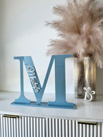Acrylic Initial With Cursive Name - Freestanding - Luxe Decor by Lisa