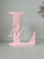 Acrylic Initial With Cursive Name - Freestanding - Luxe Decor by Lisa