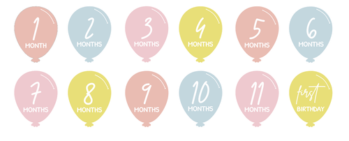 Balloon Milestone Set of 12 - Luxe Decor by Lisa