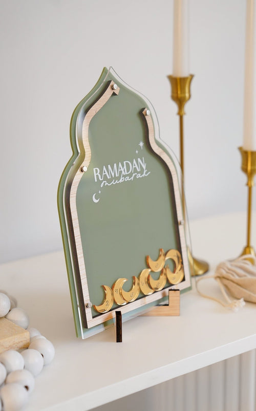 Dome Ramadan Dropbox Countdown Till Eid Jar Freestanding - Moons - Luxe Decor by Lisa