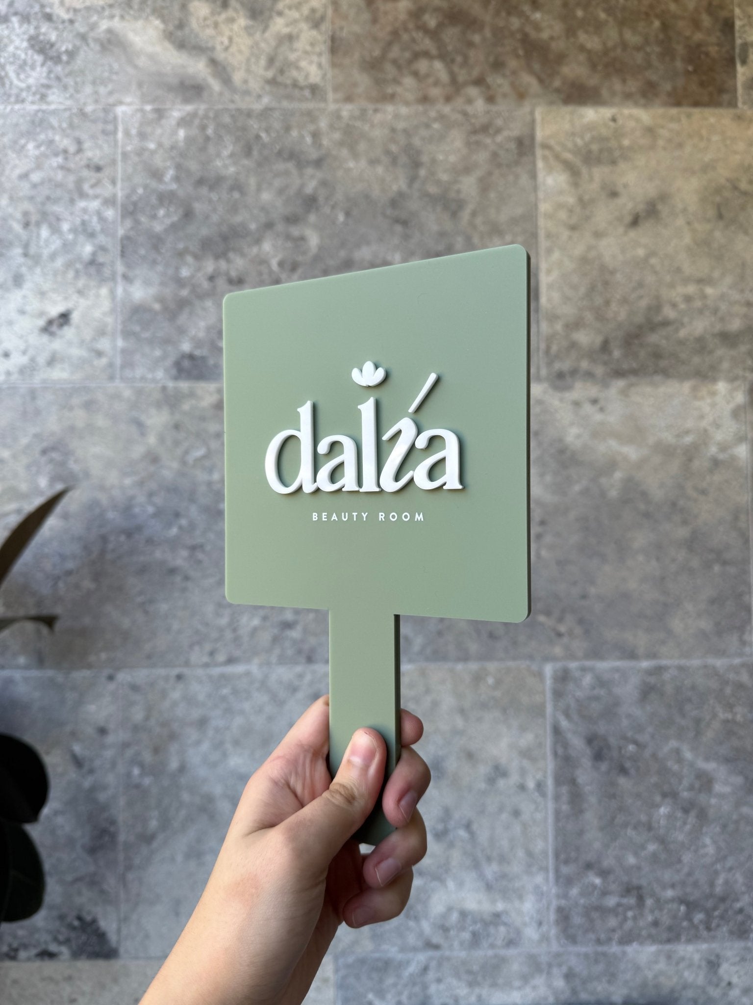 Custom Logo Handheld Sign Handheld Custom Name/Logo Mirrors - Various Shapes 3D Logos – Luxe ...