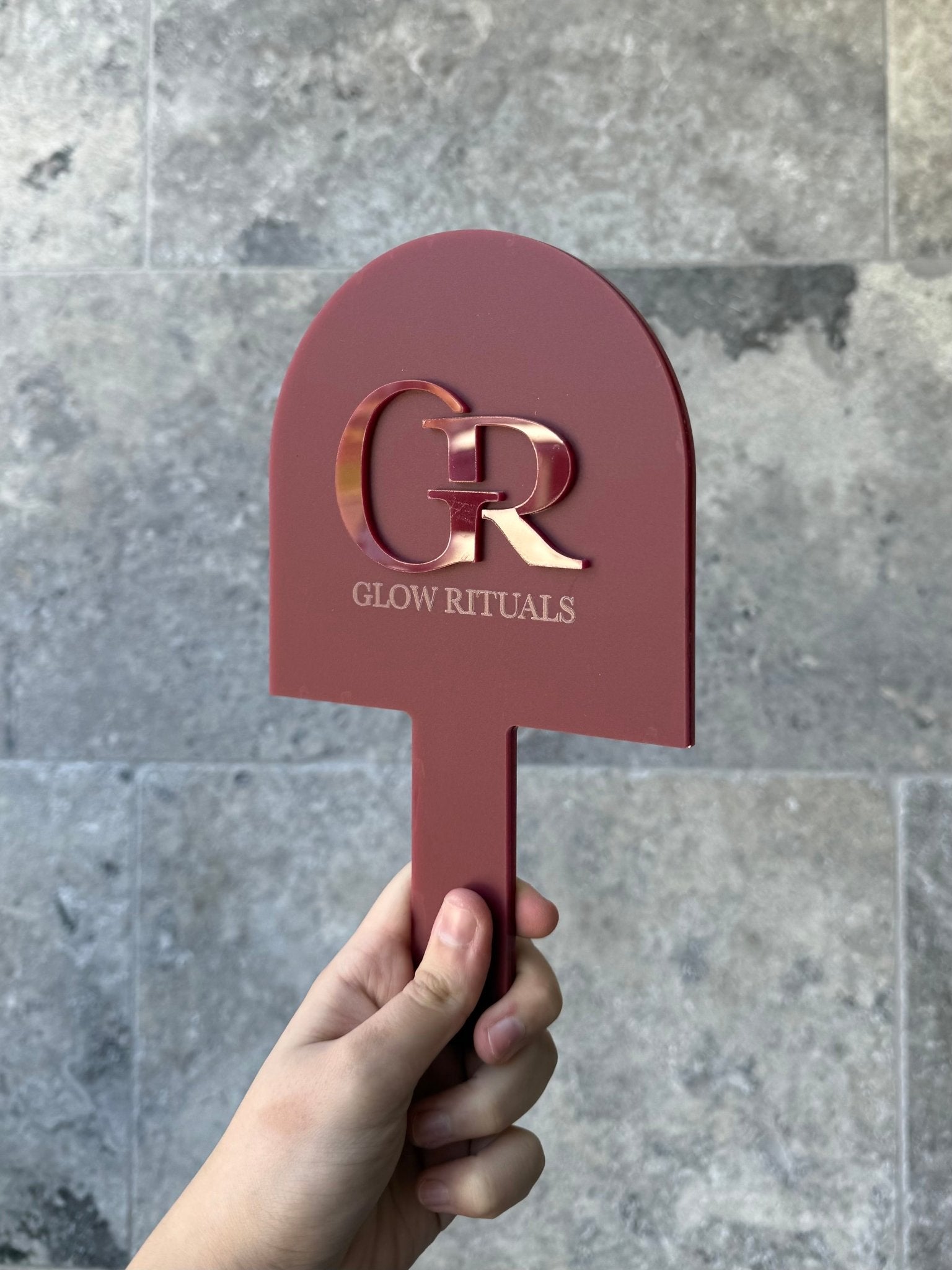 Custom Logo Handheld Sign Handheld Custom Name/Logo Mirrors - Various Shapes 3D Logos – Luxe ...
