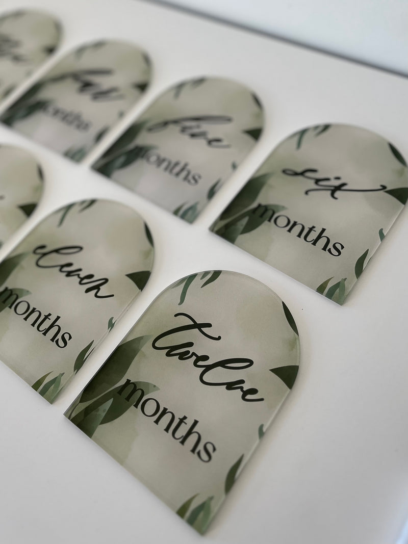 Arch Birth Milestone Set- Leaves