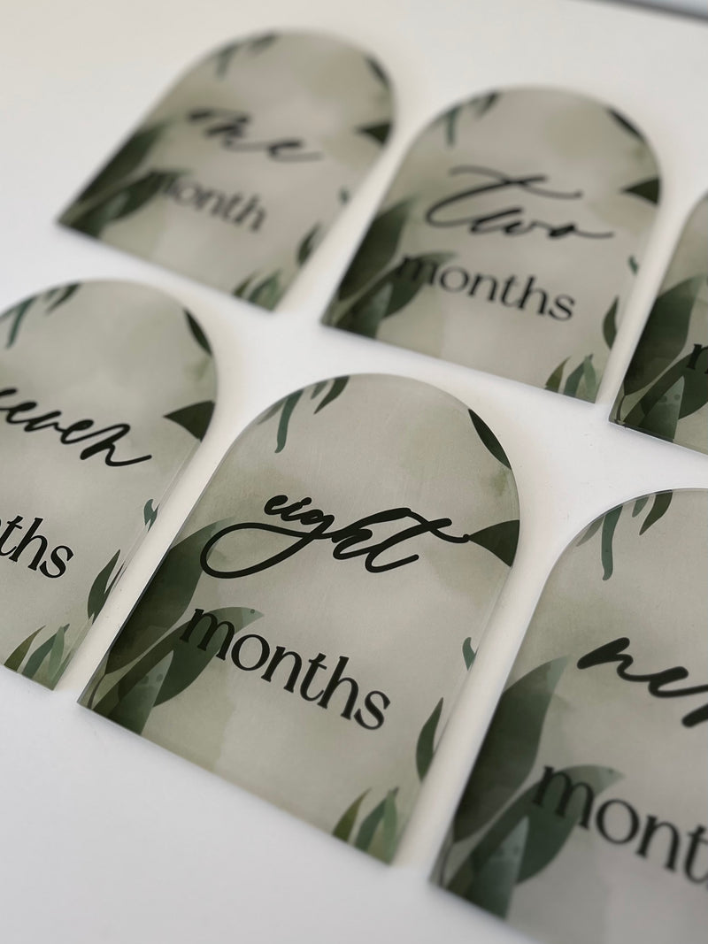 Arch Birth Milestone Set- Leaves