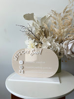 Modern Single Oval Social Sign Freestanding Style 1