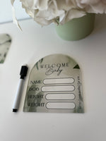 Arch Birth Announcement Sign - Leaves