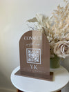 Printed Arch Connect with Us QR Sign + Logo