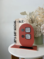 Modern 2 QR Sign Style 2 + Card Holder and Logo (let's get social)