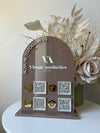 Arched 4 QR Code Sign + Logo