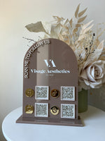 Arched 4 QR Code Sign + Logo