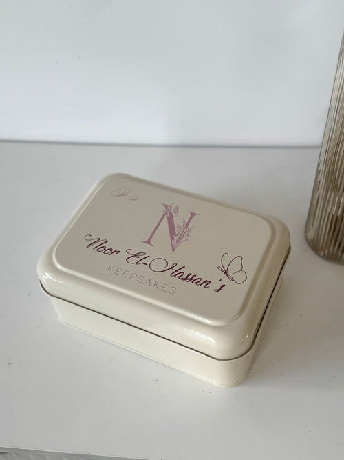 Keepsake Box - Floral Initial & Butterflies - Luxe Decor by Lisa