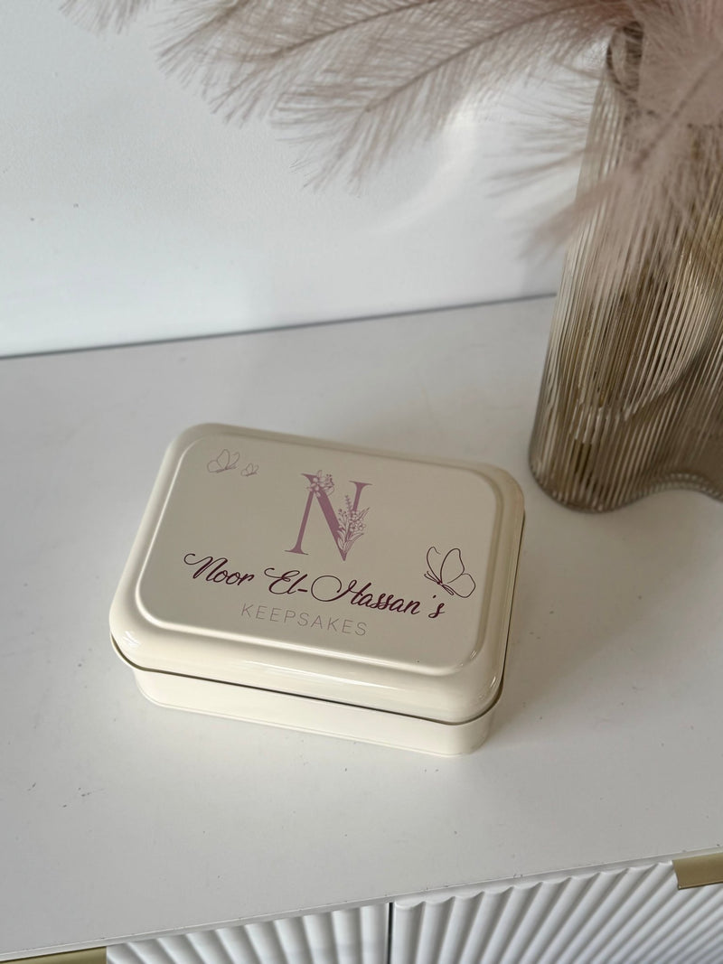 Keepsake Box - Floral Initial & Butterflies - Luxe Decor by Lisa