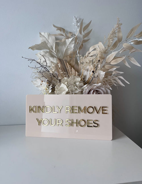 Kindly Remove Your Shoes Acrylic Door Sign - Luxe Decor by Lisa