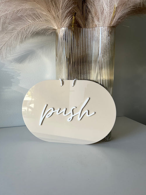 Oval Push/Pull Sign - Double Sided - Luxe Decor by Lisa