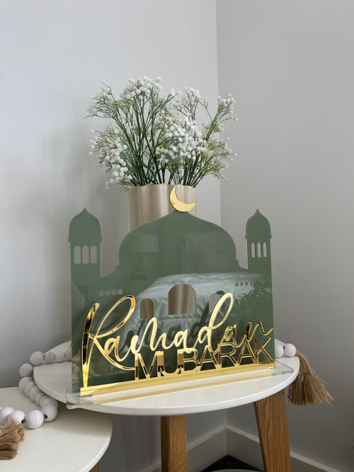 Ramadan Mubarak Mosque Freestanding Sign - Style 1 - Luxe Decor by Lisa