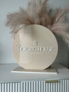 Round Freestanding Business Logo Signage - Luxe Decor by Lisa