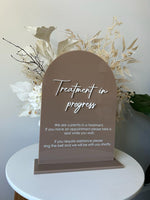 Treatment in Progress Business Sign Freestanding - Luxe Decor by Lisa