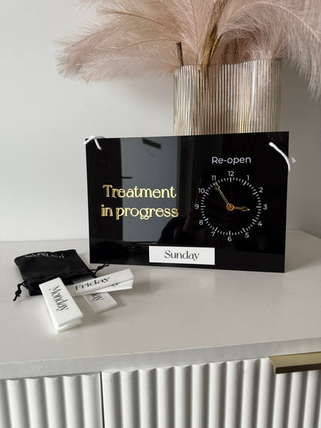 Treatment in progress - Changeable Clock + Days Sign – Luxe Decor by Lisa