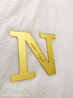 Acrylic Initial with Engraved Name - Luxe Decor by Lisa
