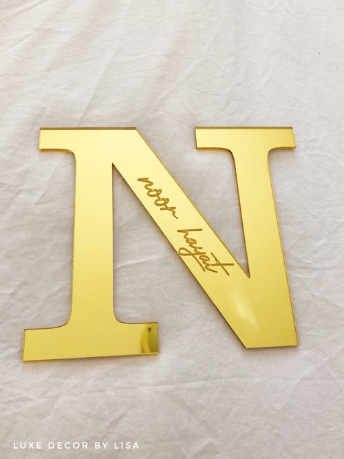 Acrylic Initial with Engraved Name - Luxe Decor by Lisa