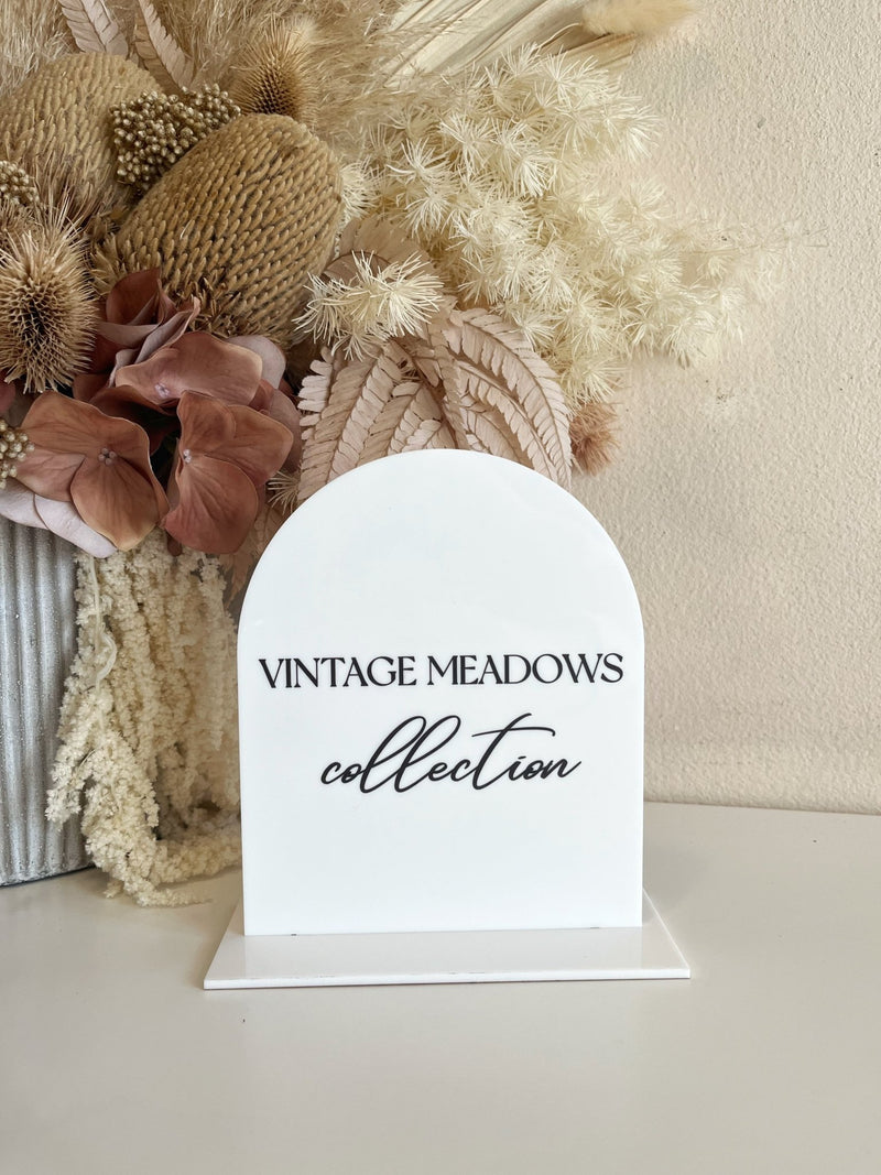 Arch Custom Signs Acrylic Market/Pop Up Stall Business Signs - Luxe Decor by Lisa