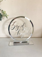 Couples Acrylic Mirror Ring with Engraving Freestanding - Luxe Decor by Lisa