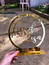 Couples Acrylic Mirror Ring with Engraving Freestanding - Luxe Decor by Lisa