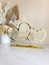 Family Double Hearts Acrylic Freestanding - Large - Luxe Decor by Lisa