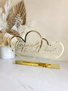 Family Double Hearts Acrylic Freestanding - Large - Luxe Decor by Lisa