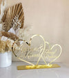 Family Double Hearts Acrylic Freestanding - Large - Luxe Decor by Lisa