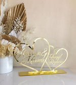 Family Double Hearts Acrylic Freestanding - Large - Luxe Decor by Lisa