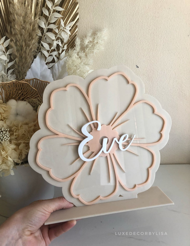 Flower 3D Name Plaque - Luxe Decor by Lisa