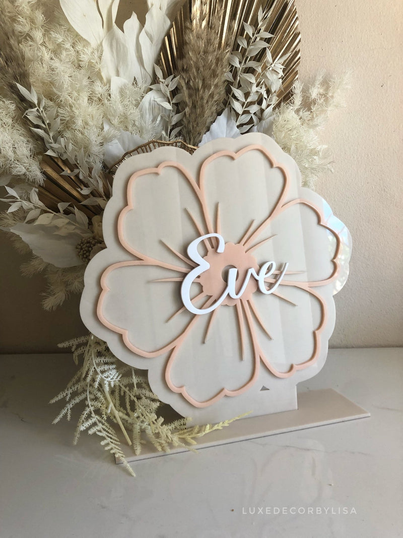 Flower 3D Name Plaque - Luxe Decor by Lisa