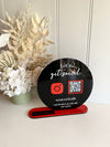 Round Printed Social Instagram Sign Freestanding + card holder