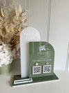 Double Shaped Logo, QR’s, Website + Cardholder Sign