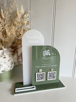 Double Shaped Logo, QR’s, Website + Cardholder Sign