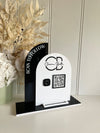 Semi + Arched Social Sign + Card Holder
