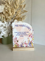 Floral Printed Teachers Half Arch Sign
